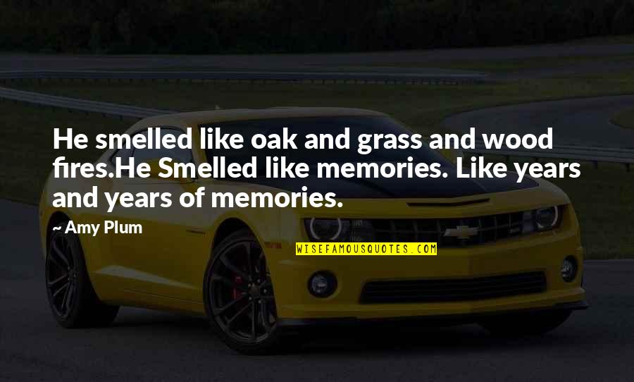 One Day You Will Want Her Quotes By Amy Plum: He smelled like oak and grass and wood One Day You Will Want Her Quotes By Amy Plum: He smelled like oak and grass and wood