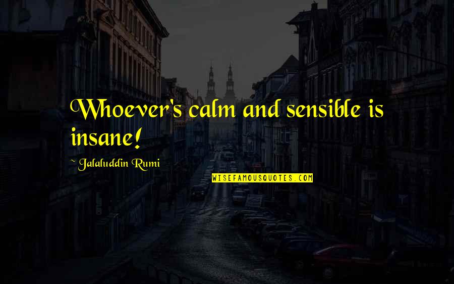 One Direction Half A Heart Quotes By Jalaluddin Rumi: Whoever's calm and sensible is insane!