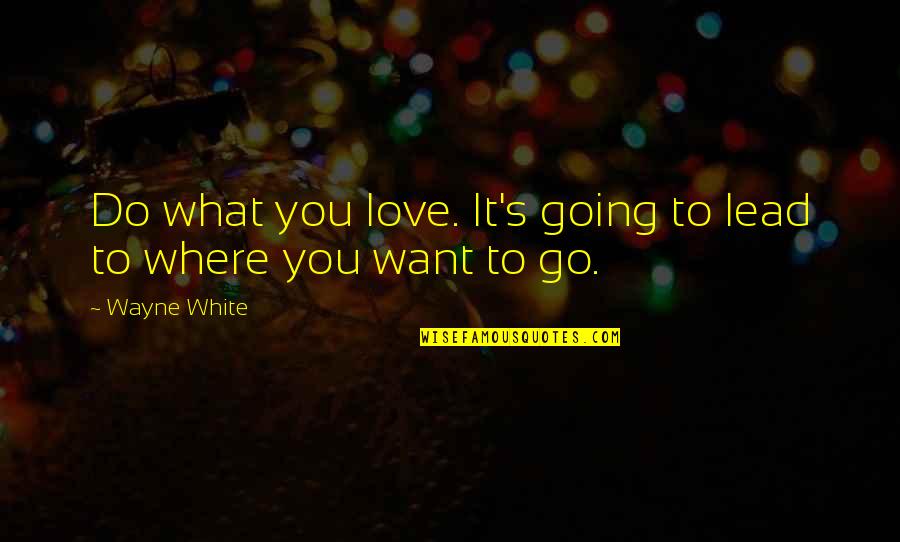 One Eyebrow Quotes By Wayne White: Do what you love. It's going to lead