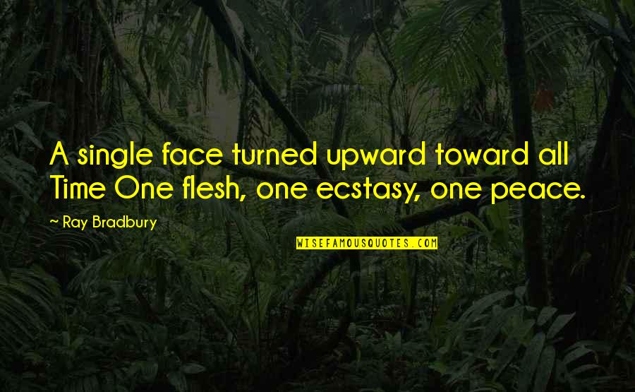 One Flesh Quotes By Ray Bradbury: A single face turned upward toward all Time