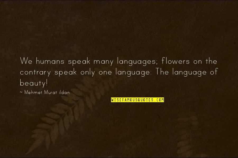 One Flower Quotes By Mehmet Murat Ildan: We humans speak many languages; flowers on the One Flower Quotes By Mehmet Murat Ildan: We humans speak many languages; flowers on the