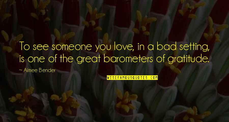 One Great Love Quotes By Aimee Bender: To see someone you love, in a bad