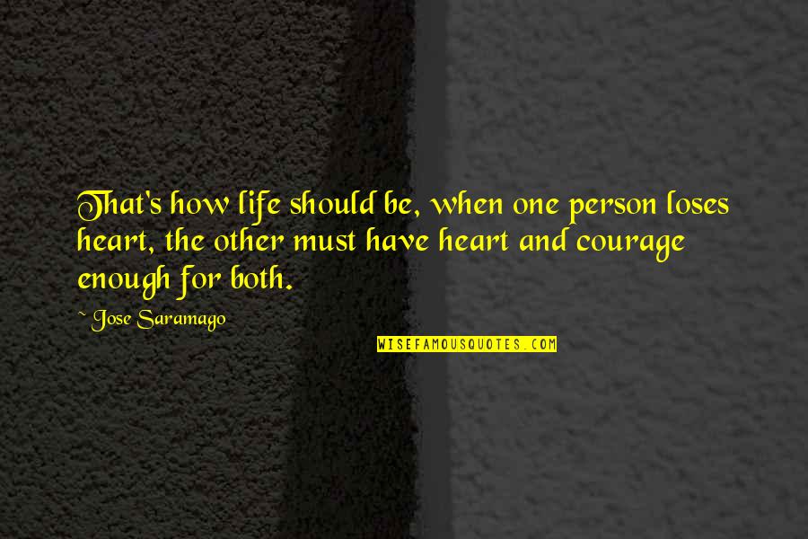 One Heart Love Quotes By Jose Saramago: That's how life should be, when one person