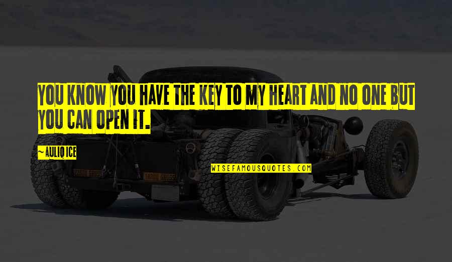 One Heart Quotes Quotes By Auliq Ice: You know you have the key to my