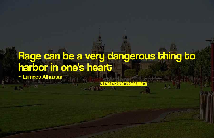 One Heart Quotes Quotes By Lamees Alhassar: Rage can be a very dangerous thing to