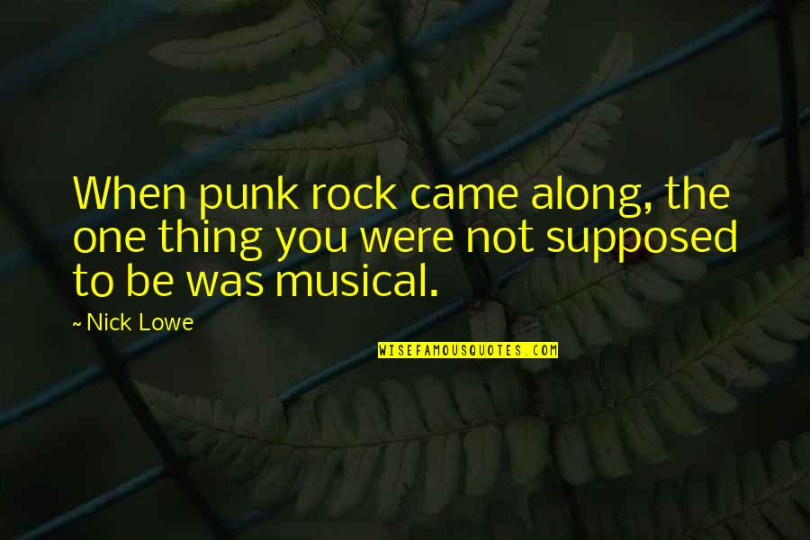 One Hit Wonder Quotes By Nick Lowe: When punk rock came along, the one thing
