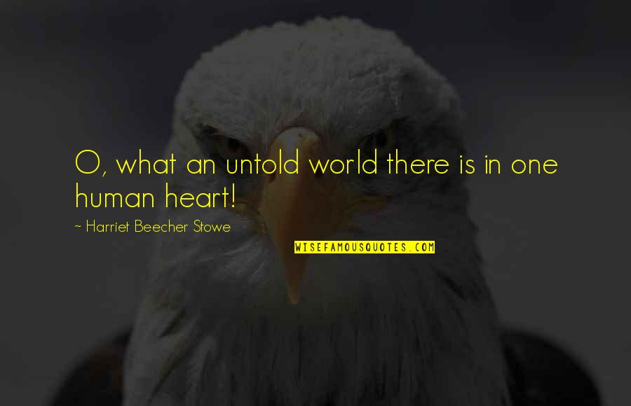 One Human Quotes By Harriet Beecher Stowe: O, what an untold world there is in