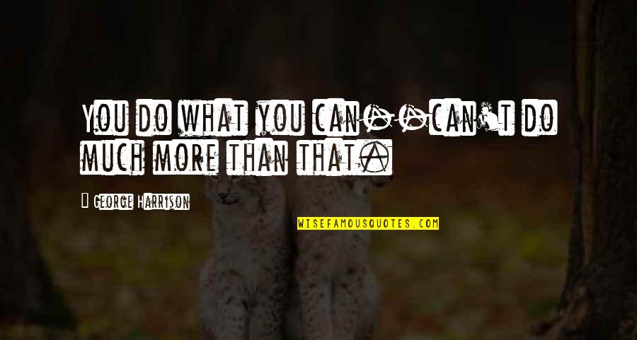 One Hundred And Ten Percent Quotes By George Harrison: You do what you can--can't do much more One Hundred And Ten Percent Quotes By George Harrison: You do what you can--can't do much more