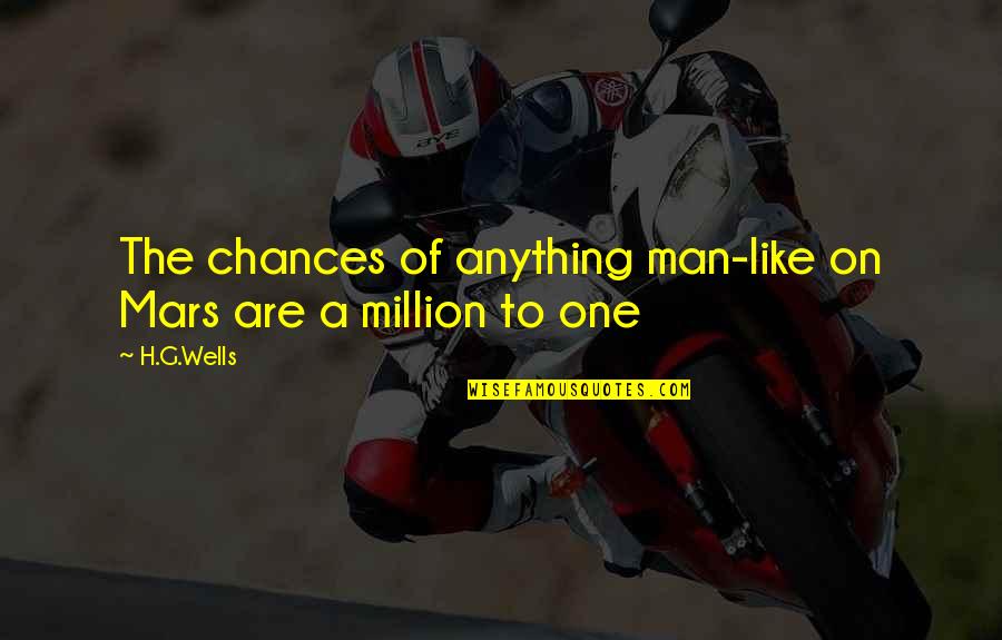 One In A Million Chances Quotes By H.G.Wells: The chances of anything man-like on Mars are