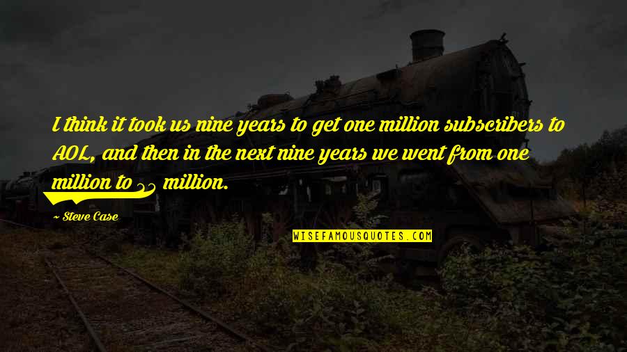 One In Million Quotes By Steve Case: I think it took us nine years to