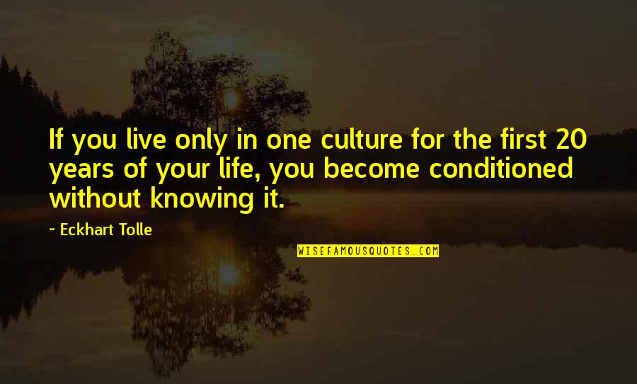One Life Live It Quotes By Eckhart Tolle: If you live only in one culture for