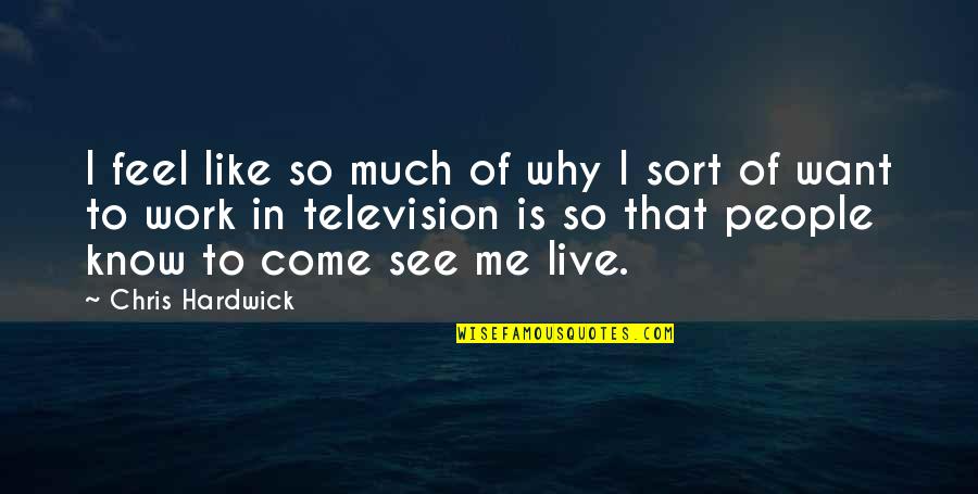 One Main Financial Payoff Quotes By Chris Hardwick: I feel like so much of why I
