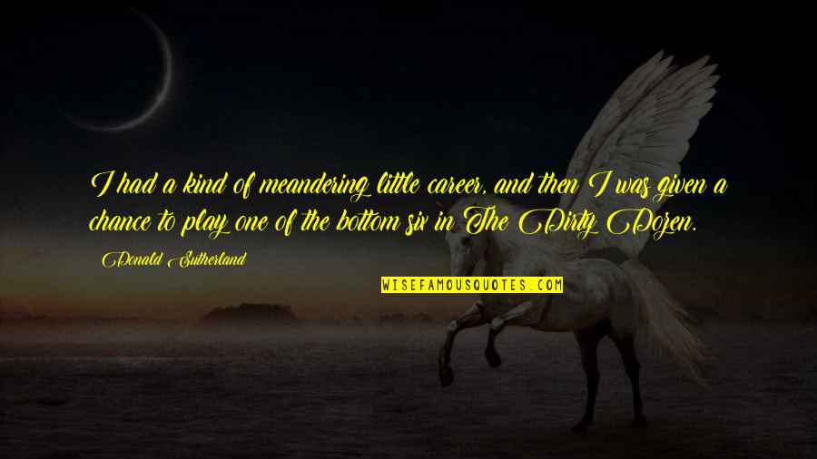 One More Chance Quotes By Donald Sutherland: I had a kind of meandering little career, One More Chance Quotes By Donald Sutherland: I had a kind of meandering little career,