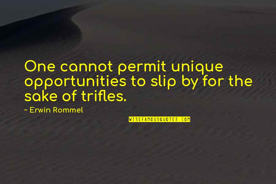 One More Opportunity Quotes By Erwin Rommel: One cannot permit unique opportunities to slip by