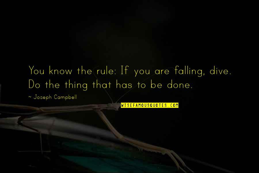 One Morning She Woke Up Different Quote Quotes By Joseph Campbell: You know the rule: If you are falling,