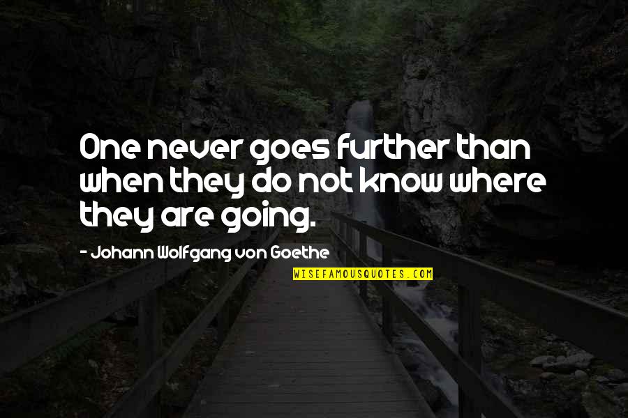 One Never Knows Quotes By Johann Wolfgang Von Goethe: One never goes further than when they do