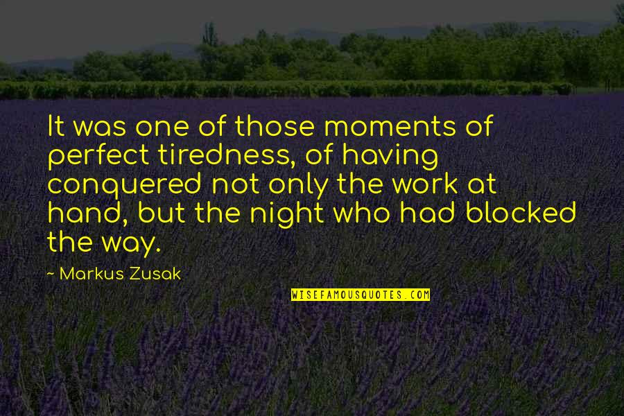 One Night Only Quotes By Markus Zusak: It was one of those moments of perfect