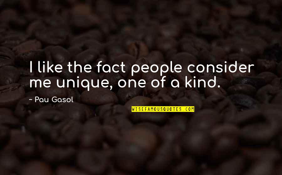 One Of A Kind People Quotes By Pau Gasol: I like the fact people consider me unique,