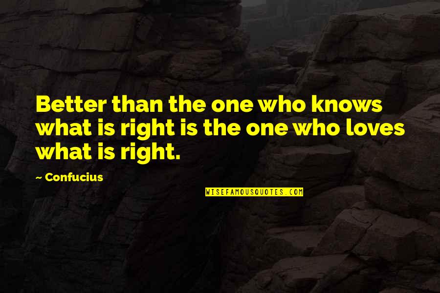 One Of Confucius Quotes By Confucius: Better than the one who knows what is