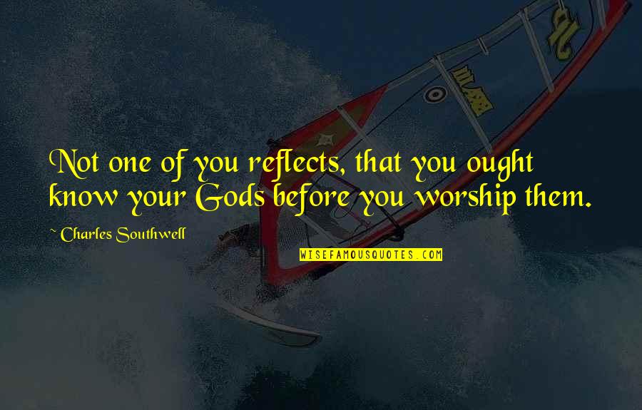 One Of Gods Quotes By Charles Southwell: Not one of you reflects, that you ought