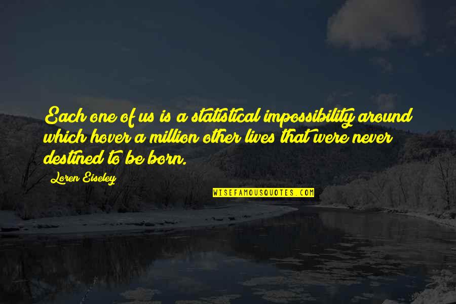 One Of Million Quotes By Loren Eiseley: Each one of us is a statistical impossibility