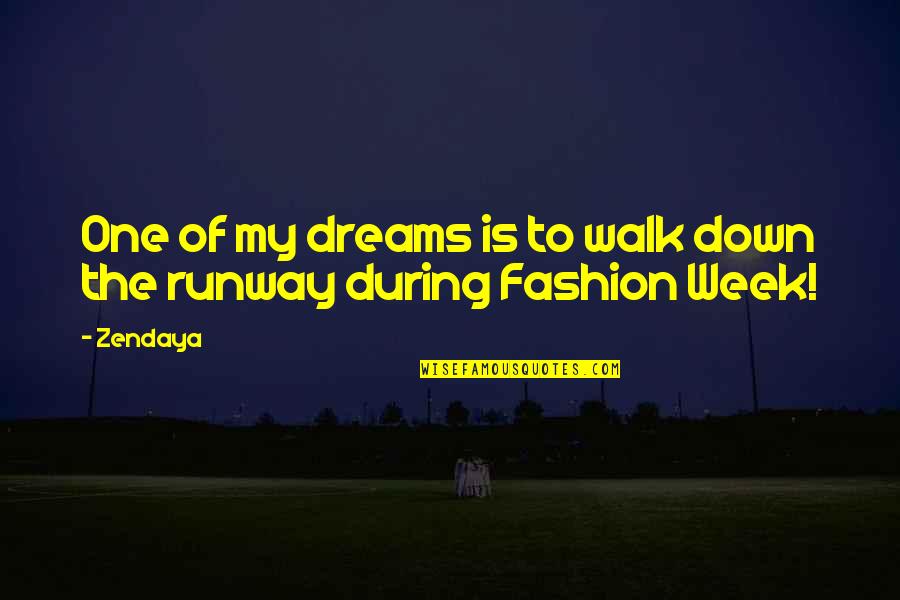 One Of My Dreams Quotes By Zendaya: One of my dreams is to walk down