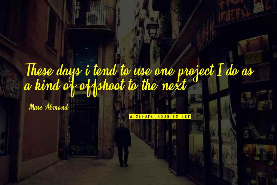 One Of These Days Quotes By Marc Almond: These days i tend to use one project