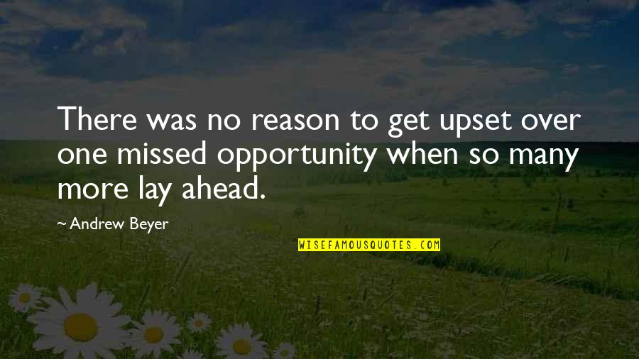 One Opportunity Quotes By Andrew Beyer: There was no reason to get upset over