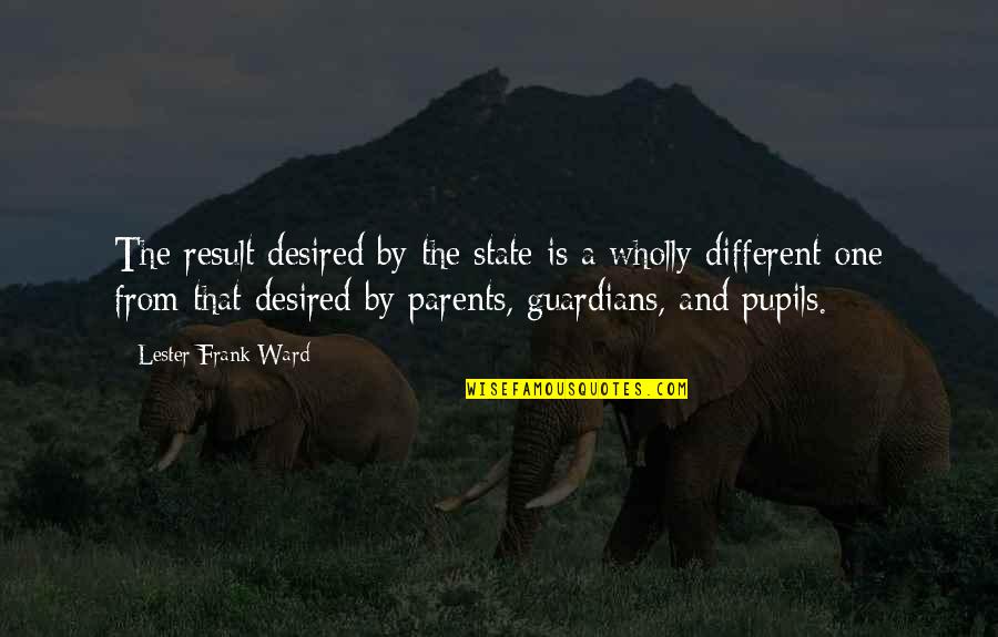 One Parent Quotes By Lester Frank Ward: The result desired by the state is a