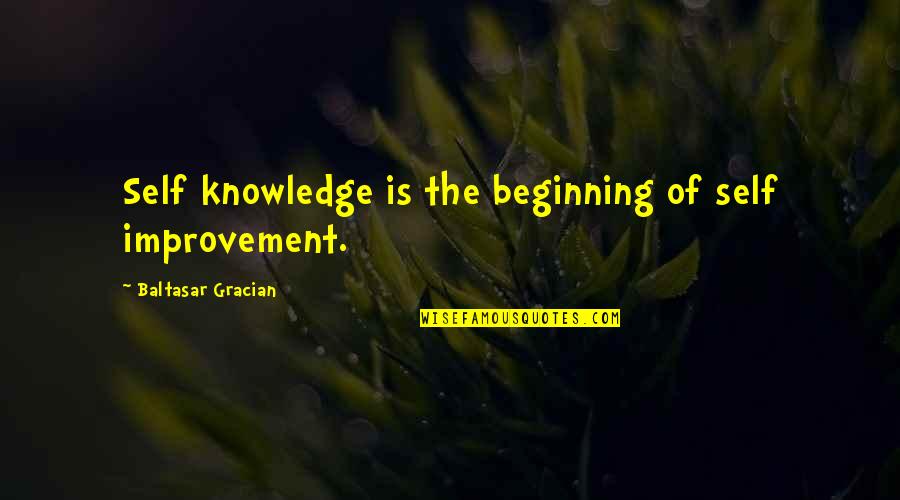 One Percenters Quotes By Baltasar Gracian: Self knowledge is the beginning of self improvement.