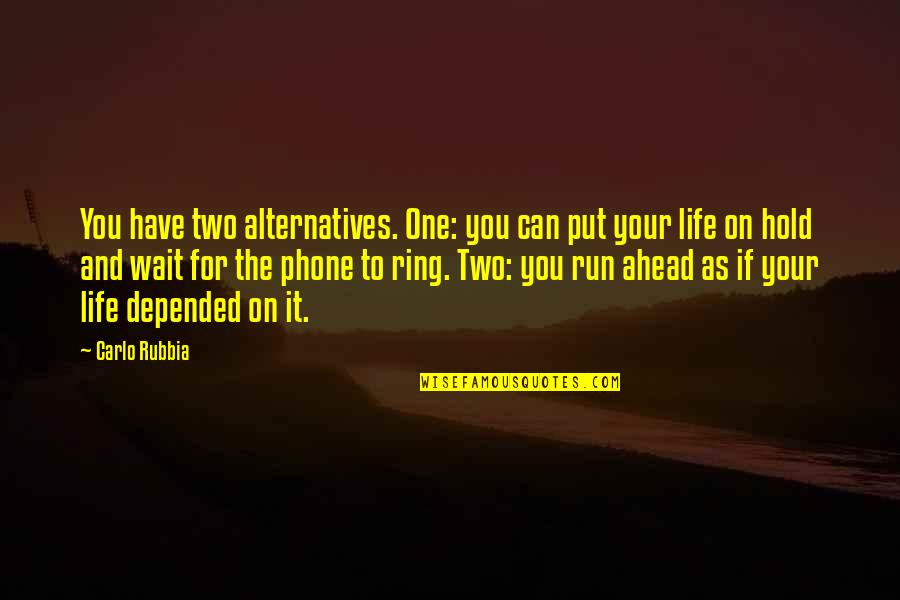 One Ring Quotes By Carlo Rubbia: You have two alternatives. One: you can put One Ring Quotes By Carlo Rubbia: You have two alternatives. One: you can put