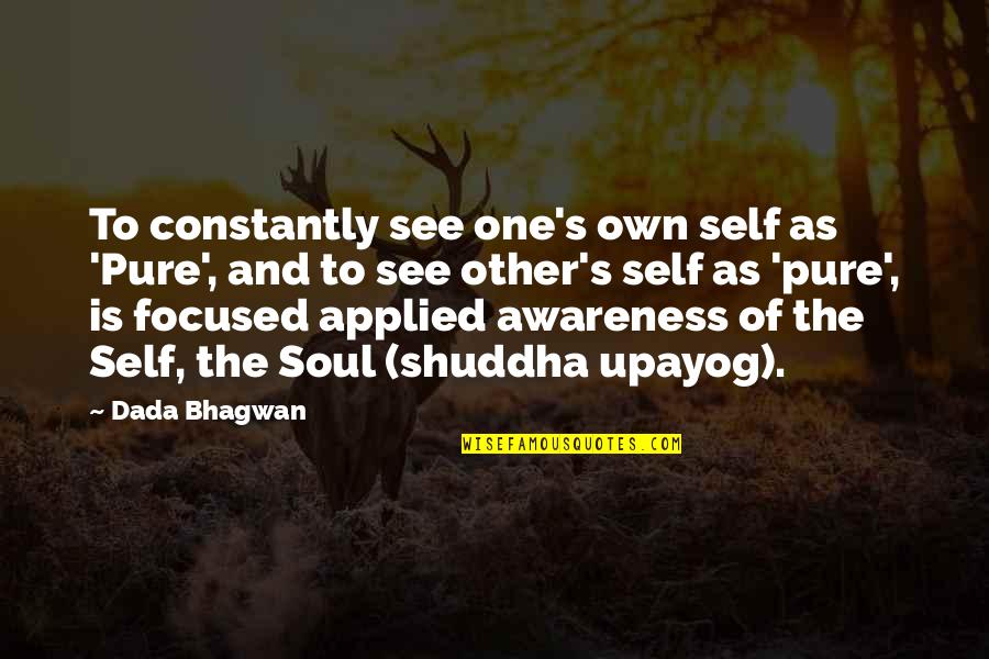 One Self Quotes By Dada Bhagwan: To constantly see one's own self as 'Pure',