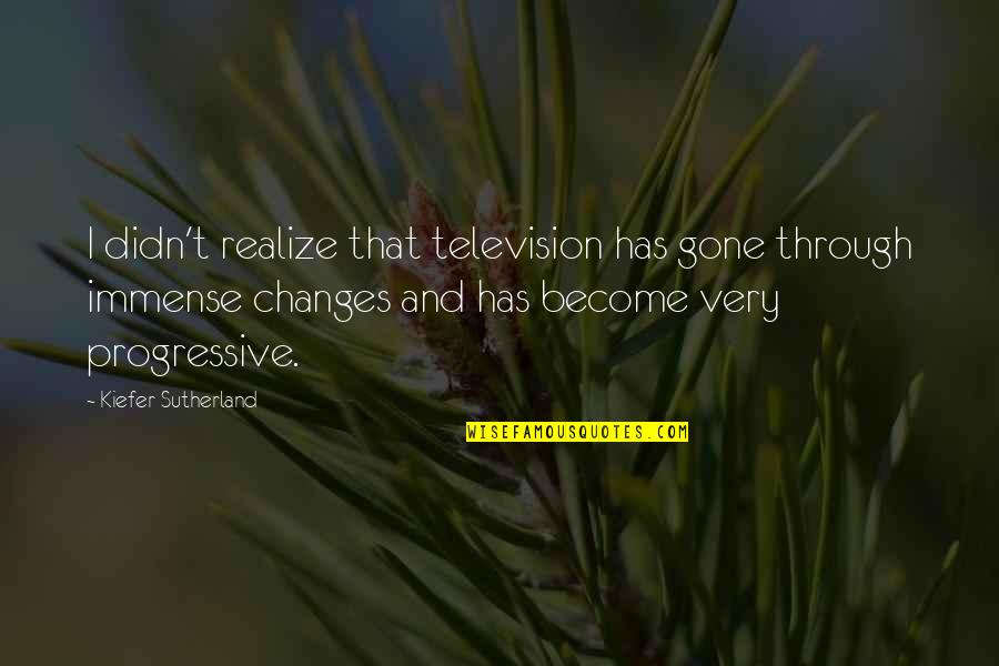 One Sided Conversation Quotes By Kiefer Sutherland: I didn't realize that television has gone through