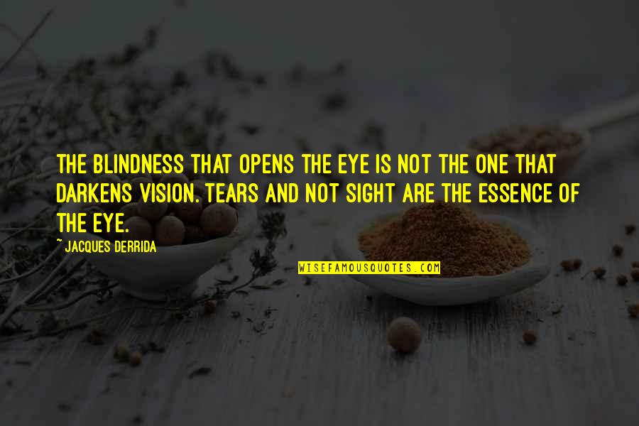 One Sight Quotes By Jacques Derrida: The blindness that opens the eye is not