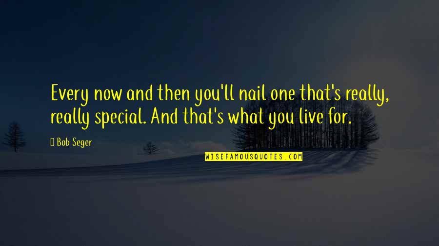 One Special One Quotes By Bob Seger: Every now and then you'll nail one that's One Special One Quotes By Bob Seger: Every now and then you'll nail one that's