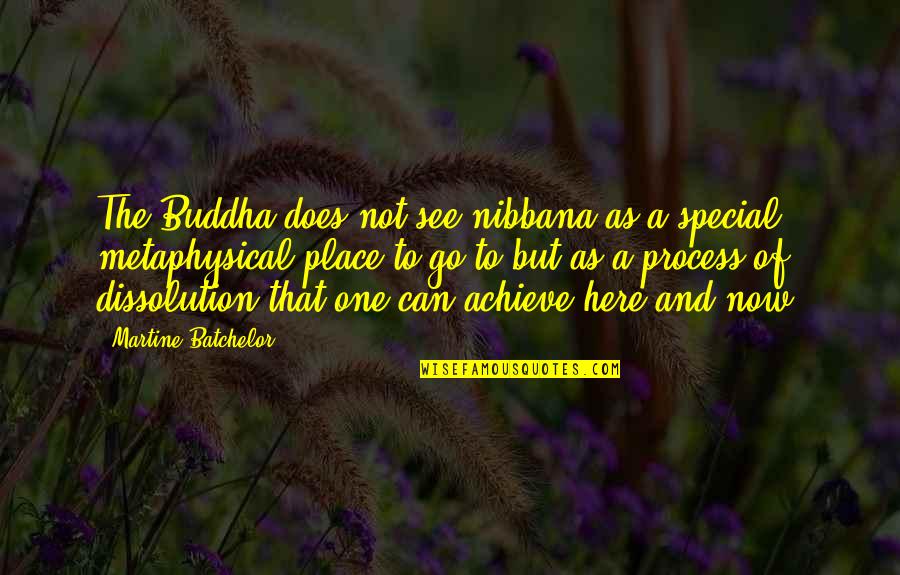 One Special One Quotes By Martine Batchelor: The Buddha does not see nibbana as a One Special One Quotes By Martine Batchelor: The Buddha does not see nibbana as a