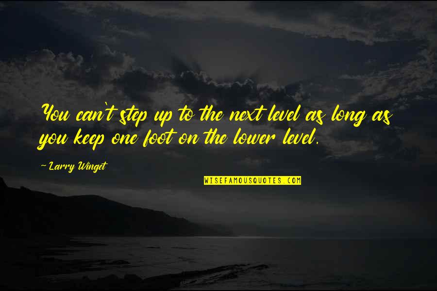 One Step Up Quotes By Larry Winget: You can't step up to the next level