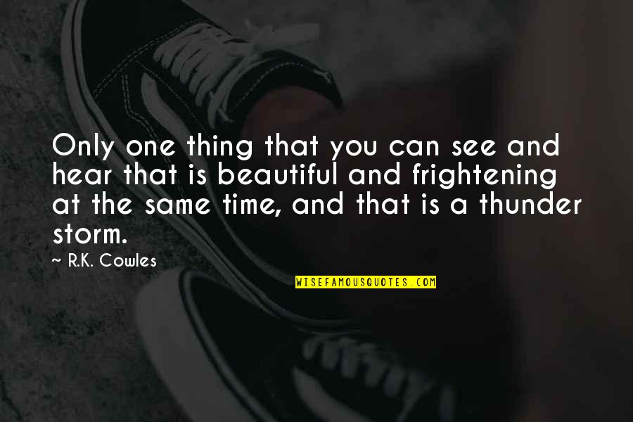 One Thing At A Time Quotes By R.K. Cowles: Only one thing that you can see and