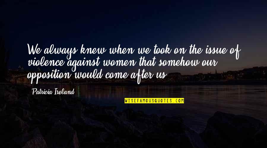 One Time Meeting Quotes By Patricia Ireland: We always knew when we took on the