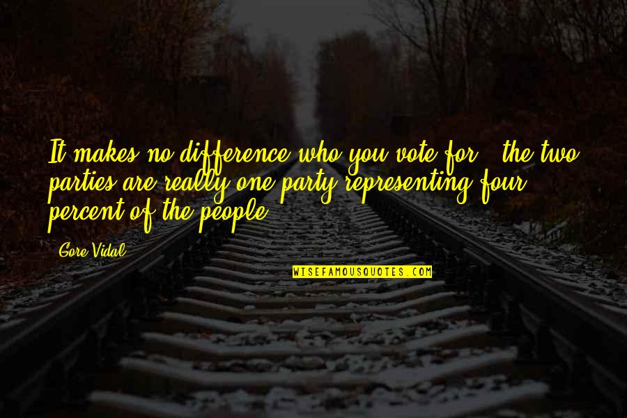 One Vote Quotes By Gore Vidal: It makes no difference who you vote for One Vote Quotes By Gore Vidal: It makes no difference who you vote for