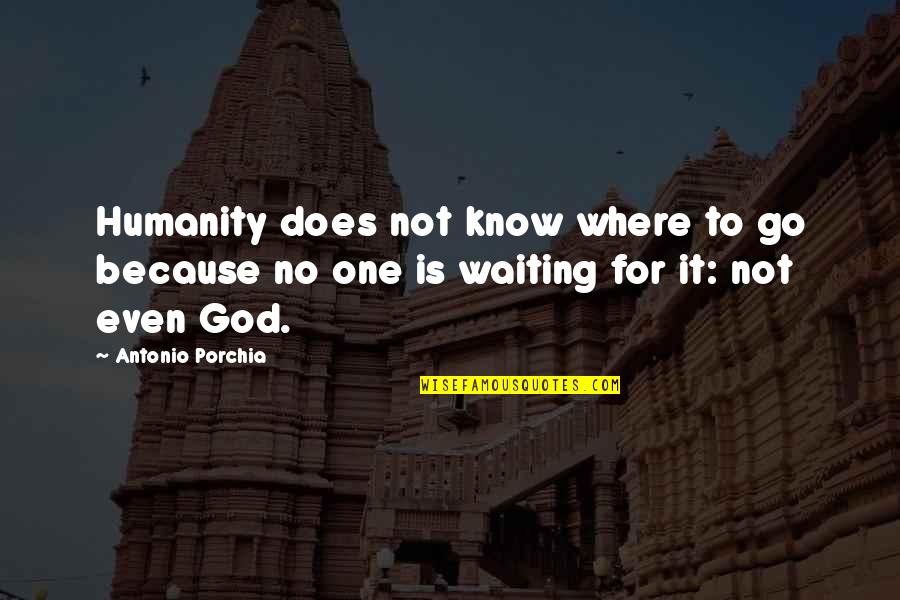 One Waiting Quotes By Antonio Porchia: Humanity does not know where to go because