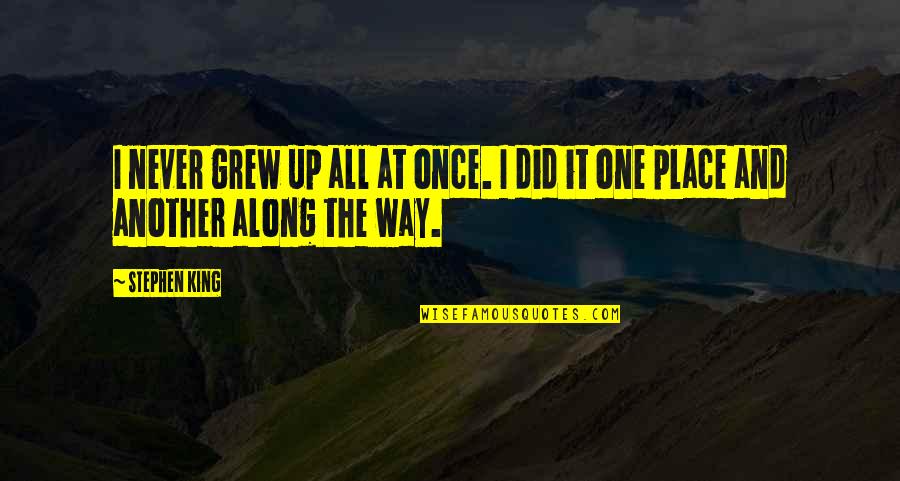 One Way Up Quotes By Stephen King: I never grew up all at once. I