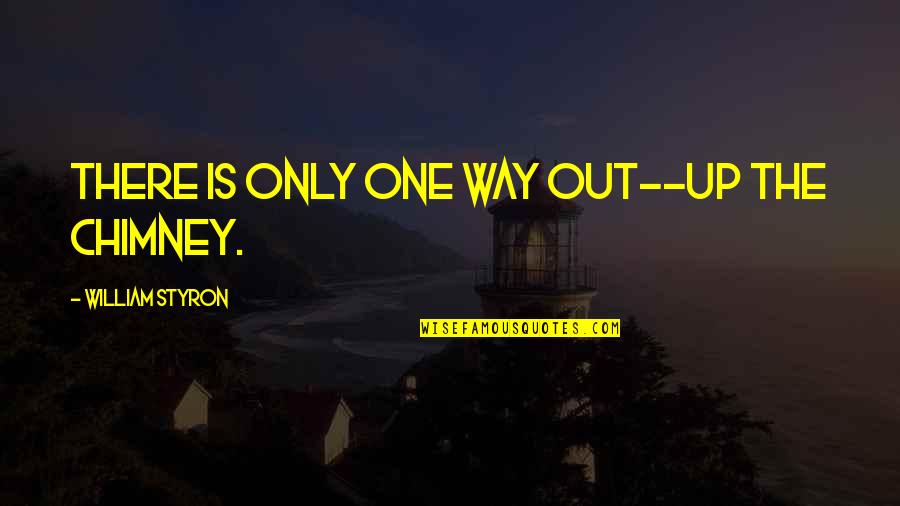 One Way Up Quotes By William Styron: There is only one way out--up the chimney.