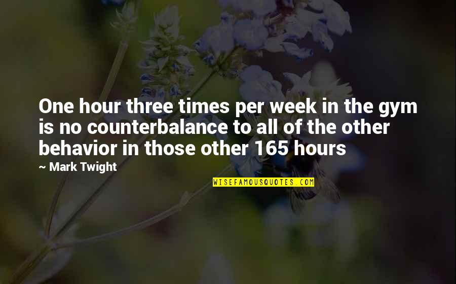 One Week Quotes By Mark Twight: One hour three times per week in the One Week Quotes By Mark Twight: One hour three times per week in the