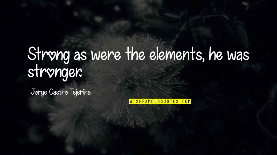 One Wheel Quotes By Jorge Castro Tejerina: Strong as were the elements, he was stronger.