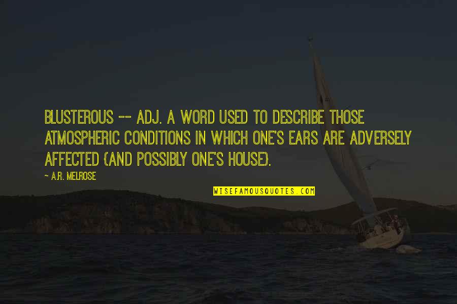 One Word To Describe Quotes By A.R. Melrose: Blusterous -- adj. a word used to describe