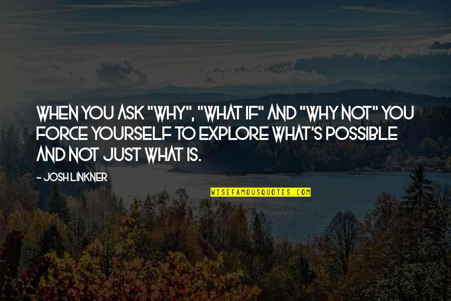 One Year Ago Today Love Quotes By Josh Linkner: When you ask "why", "what if" and "why