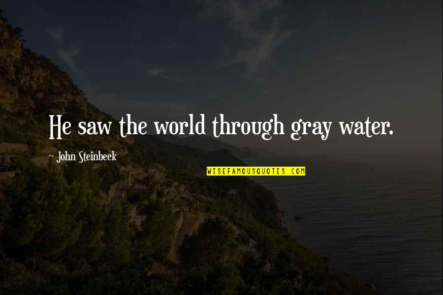 One Year Passing Quotes By John Steinbeck: He saw the world through gray water.