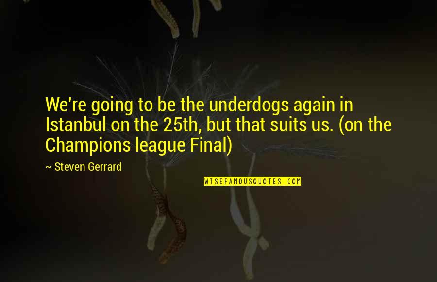 Onegaishimasu Gif Quotes By Steven Gerrard: We're going to be the underdogs again in