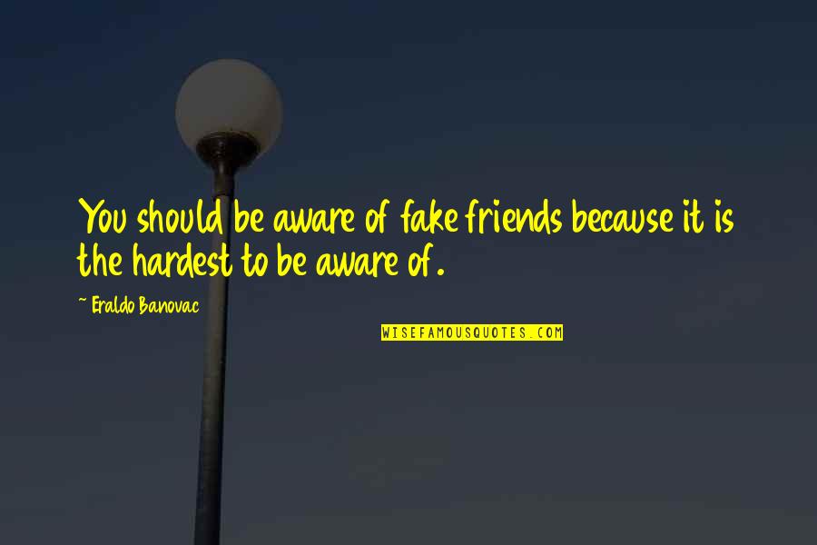 Ones And Tens Quotes By Eraldo Banovac: You should be aware of fake friends because
